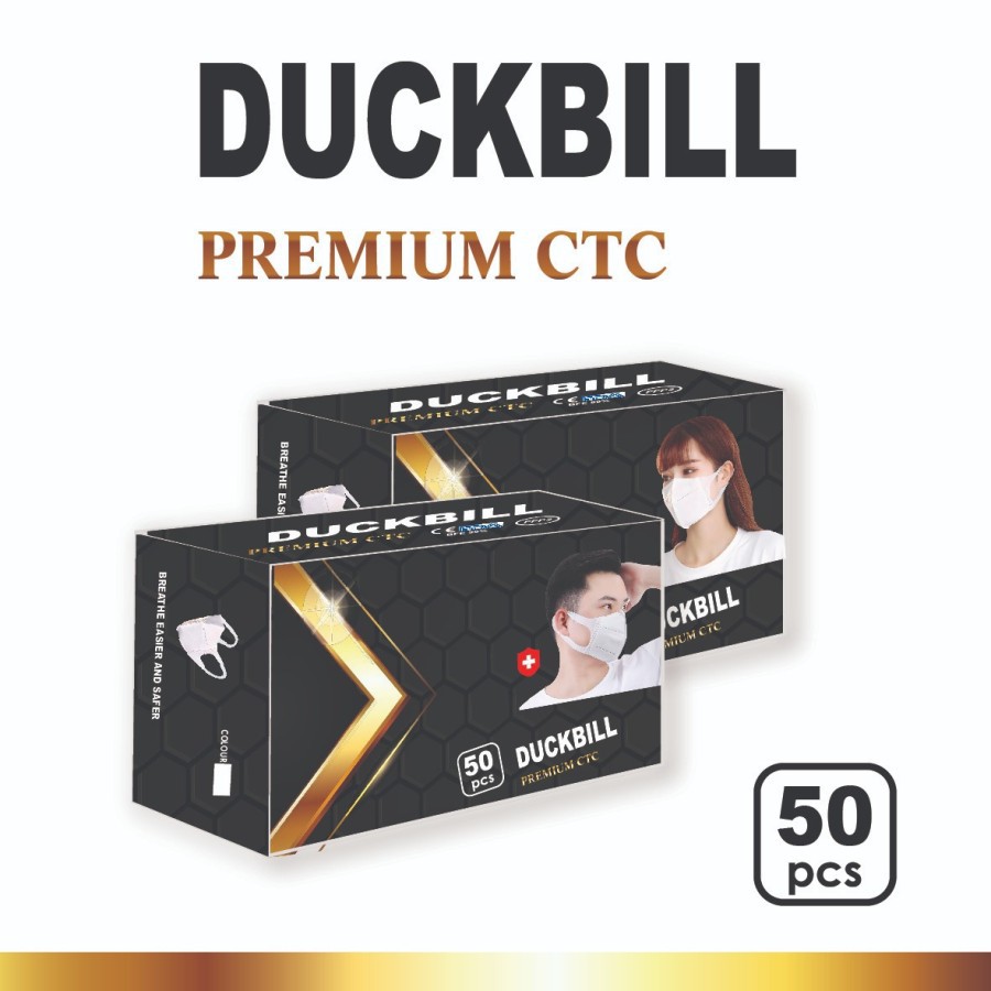 MASKER DUCKBILL CTC 3D MASKER EARLOOP DUCK BILL PUTIH CTC ISI 50 PCS