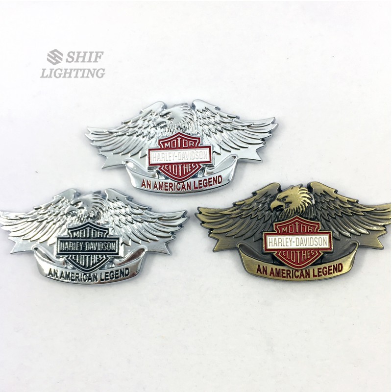 1Pc Stiker Emblem / Badge Motif Elang Harley Davidson Bahan Metal untuk Motor / Mobil