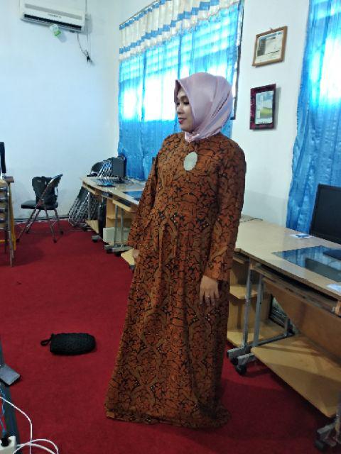 Long Dress Batik Gamis Batika Nadine Manggar Kobis Kupu Padi Ulir Manis Gendis Sekar