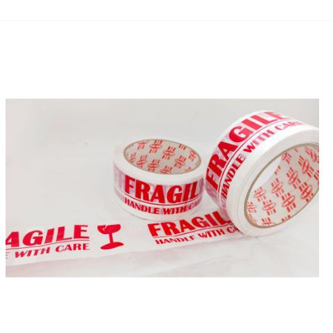 [LEM] Lakban/Isolasi OPP TOP ONE cetakan FRAGILE - HANDLE WITH CARE 48 mm