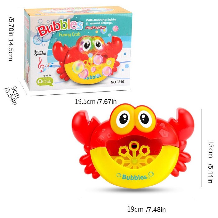 Mainan Gelembung Mainan Mandi Anak Bubble Crab Music Mesin Busa Gelembung