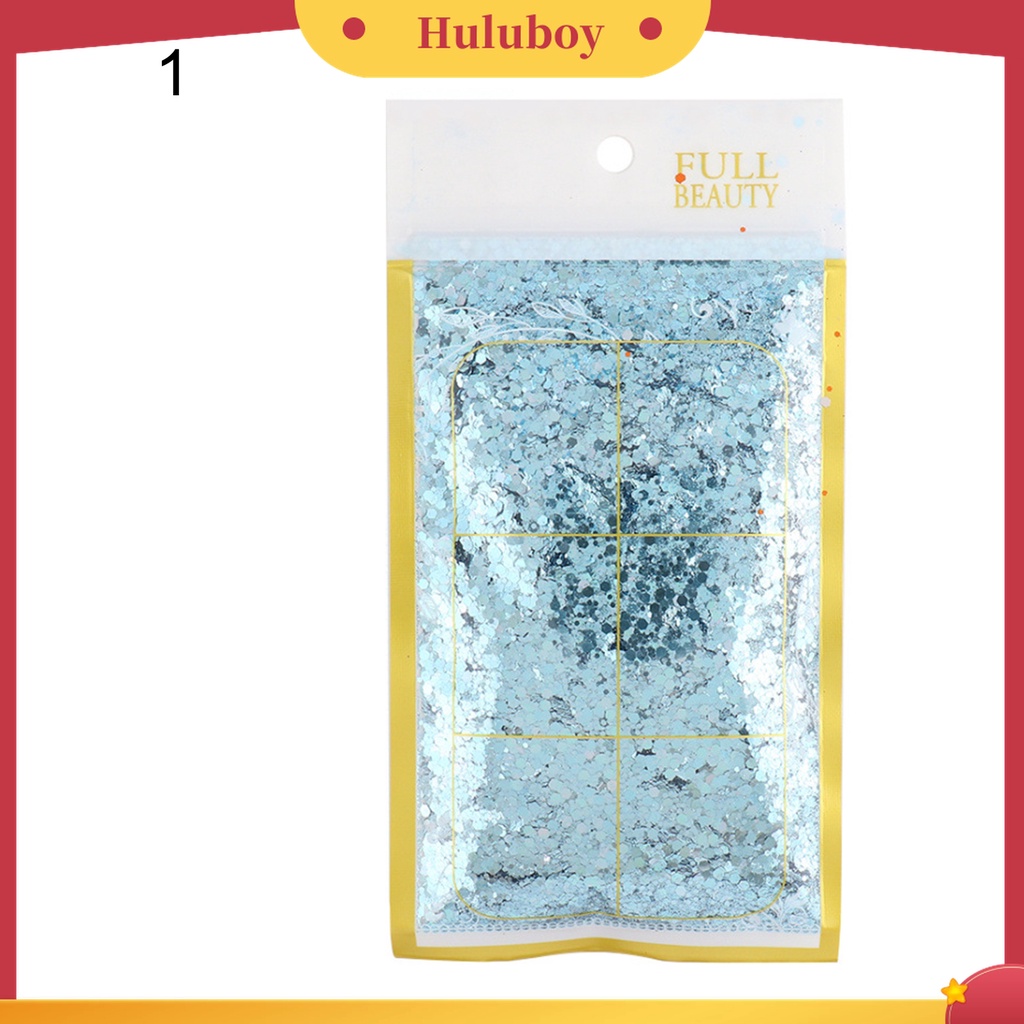 Huluboy Huluboy♡ 50g / Kantong Sequin Glitter Holografik Bentuk Segi Enam Untuk Dekorasi Nail Art / Manicure DIY