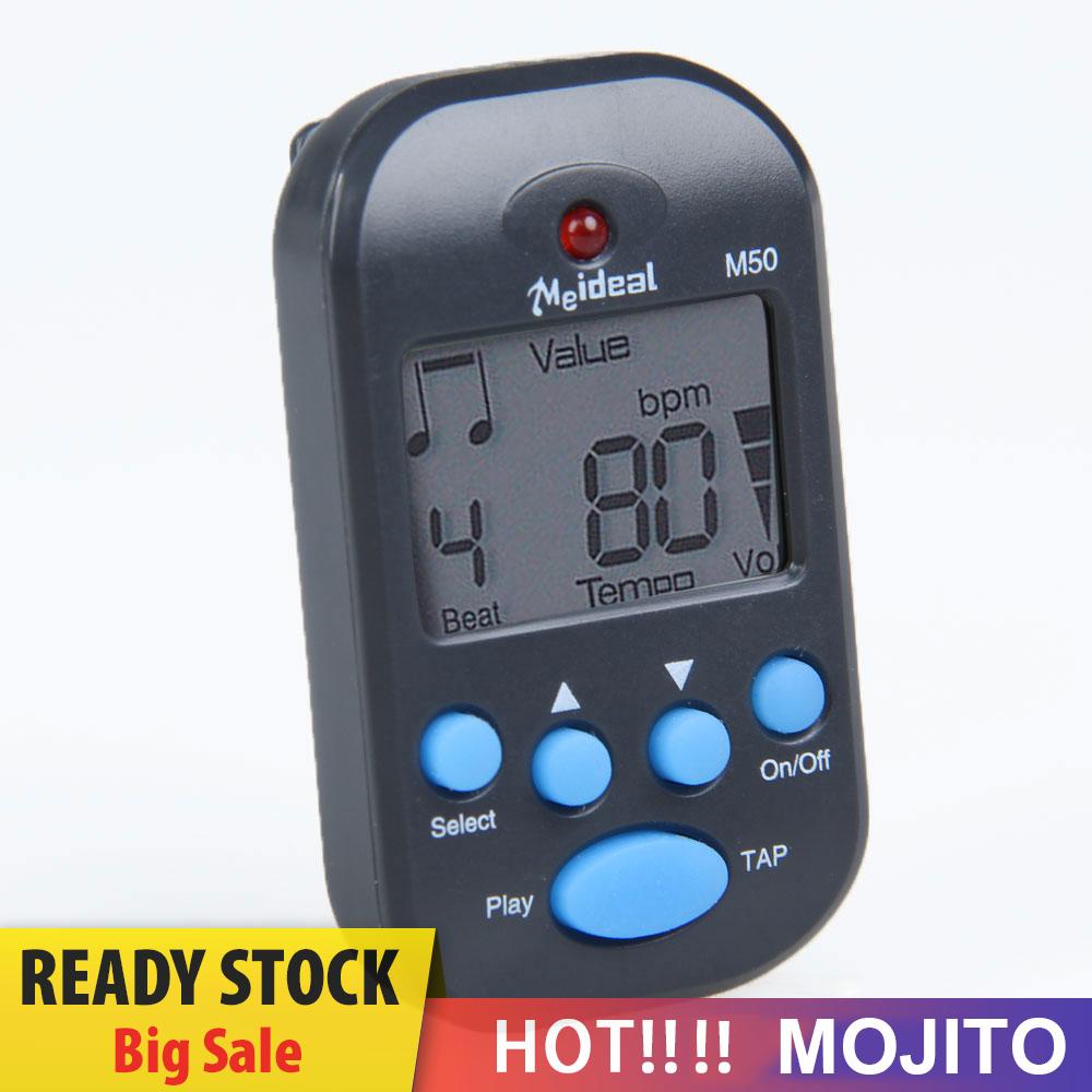 M50 Metronome Tuner Digital Lcd Clip-On Mini Profesional Untuk Gitar / Piano