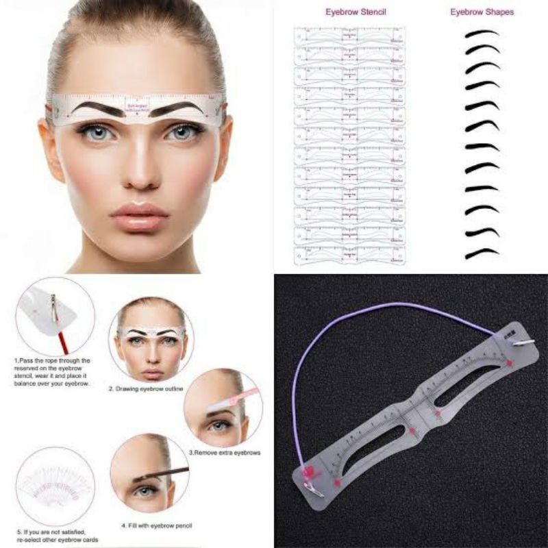 EYEBROW RULER CETAKAN ALIS 12 SET PENGGARIS