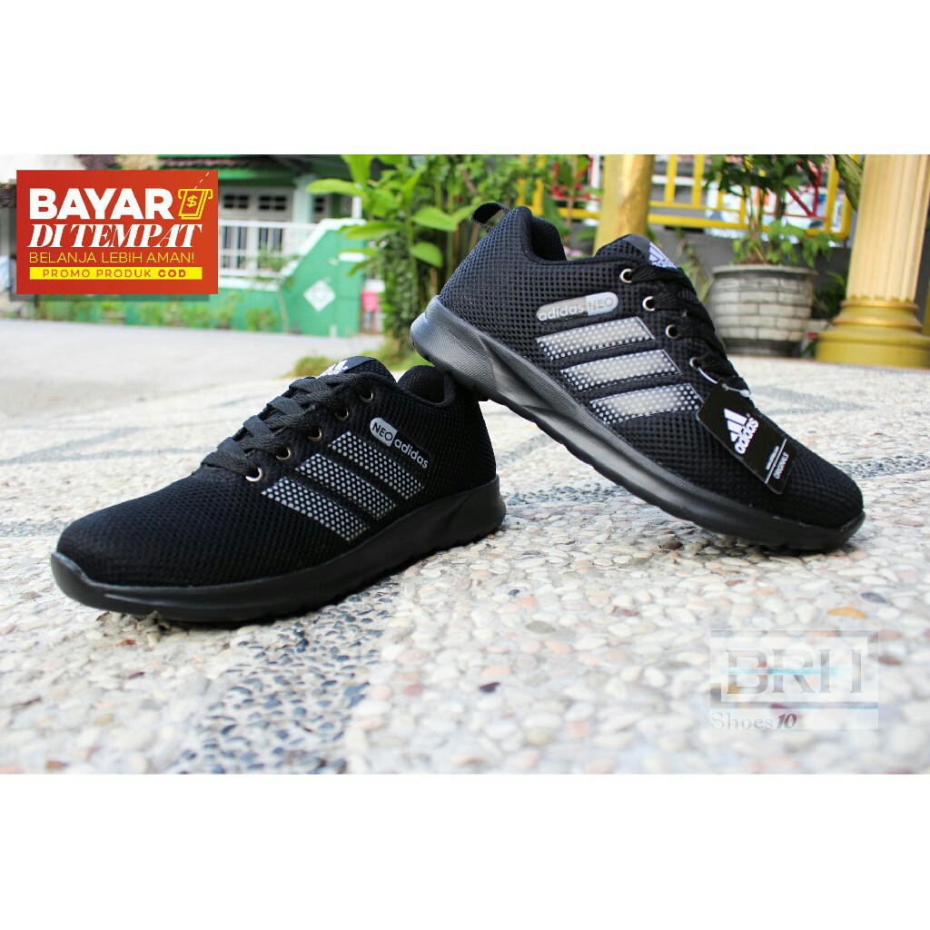 SEPATU SEKOLAH HITAM POLOS SEPATU ADIDAS NEO HITAM SEPATU SEKOLAH ANAK SEPATU FORMAL