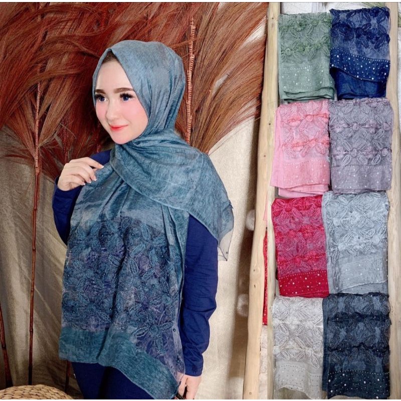 Pashmina import super organza ~ Scarf Organza Motif Baru ~ pashmina premium  // RESELLER WELLCOME //