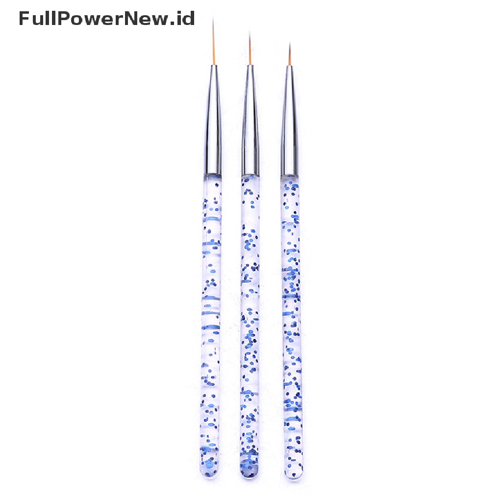 3 Pcs Kuas Lukis Ukuran 7 / 9 / 11mm Untuk Manicure