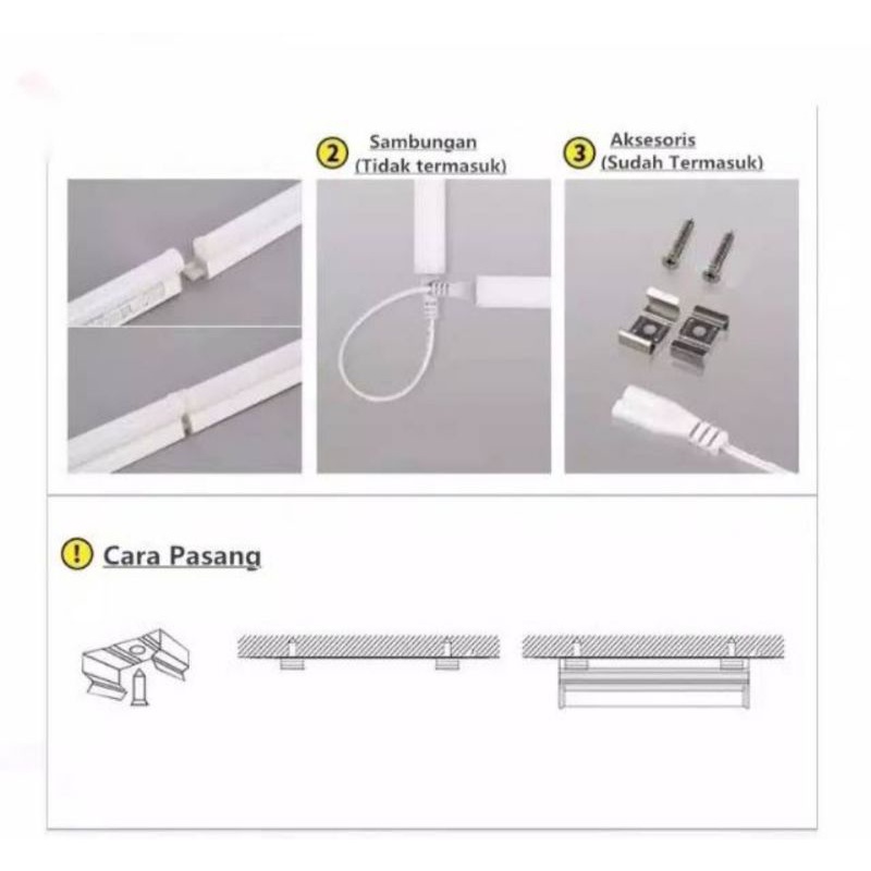 Lampu TL Neon T5 LED 6w(30cm)/10w(60cm)/15w(90cm)/20w(120cm) Tube warna