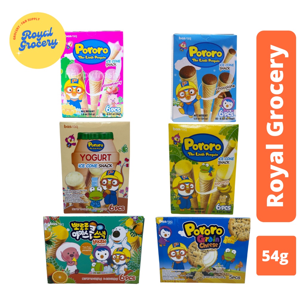 

Pororo Ice Cone Snack Korea Chocolate Strawberry Banana Yoghurt Yuzu Grain Cheese 54g