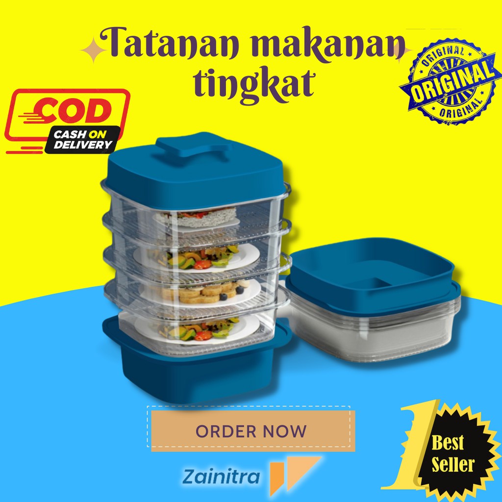 Tudung Saji Susun Modern Tempat Penghangat Makanan Tingkat Penutup Makanan Meal Cover