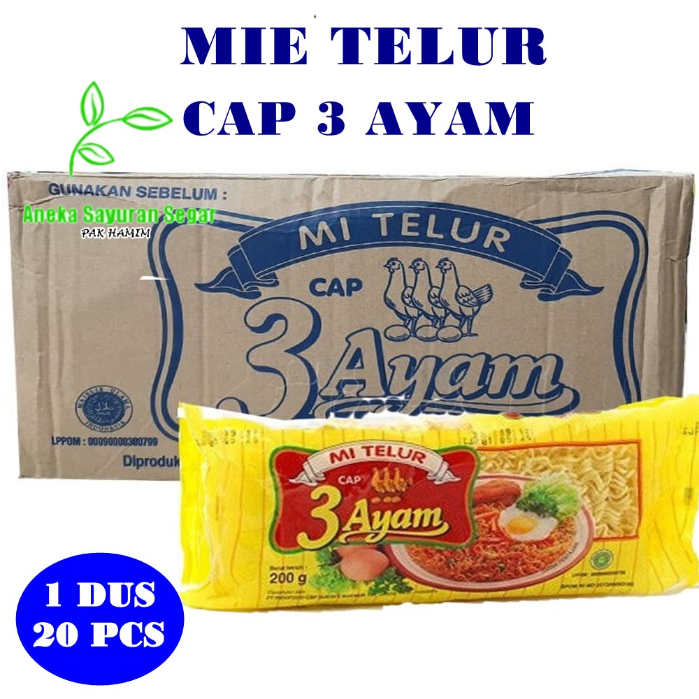 1 DUS Mie  Telur Cap 3 Ayam  Murah Isi 20 Pcs Mi telur cap 