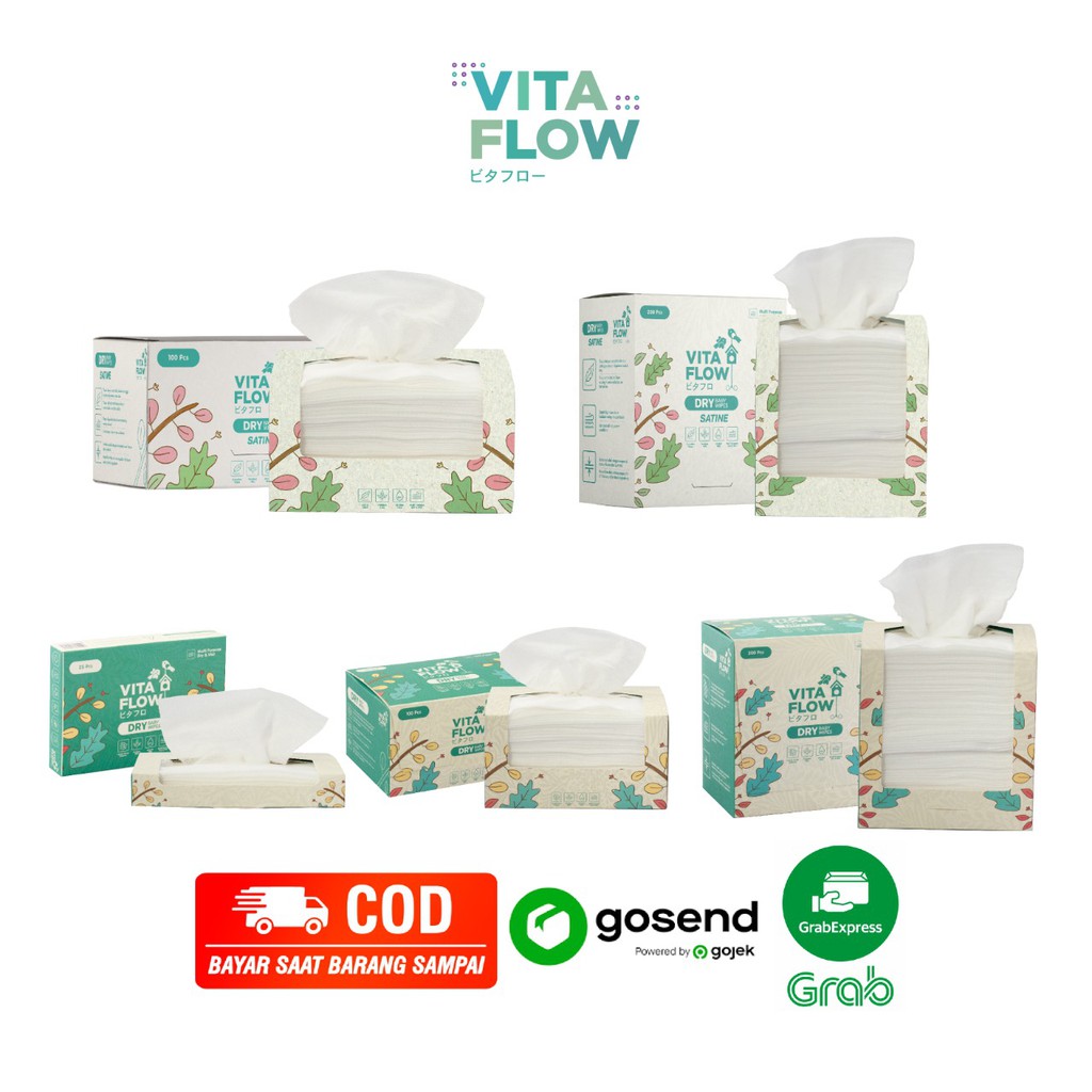 Vitaflow Baby Wipes/Tissue Multifungsi Aman untuk Bayi (Honeycomb &amp; Satine) // Calia Babyshop