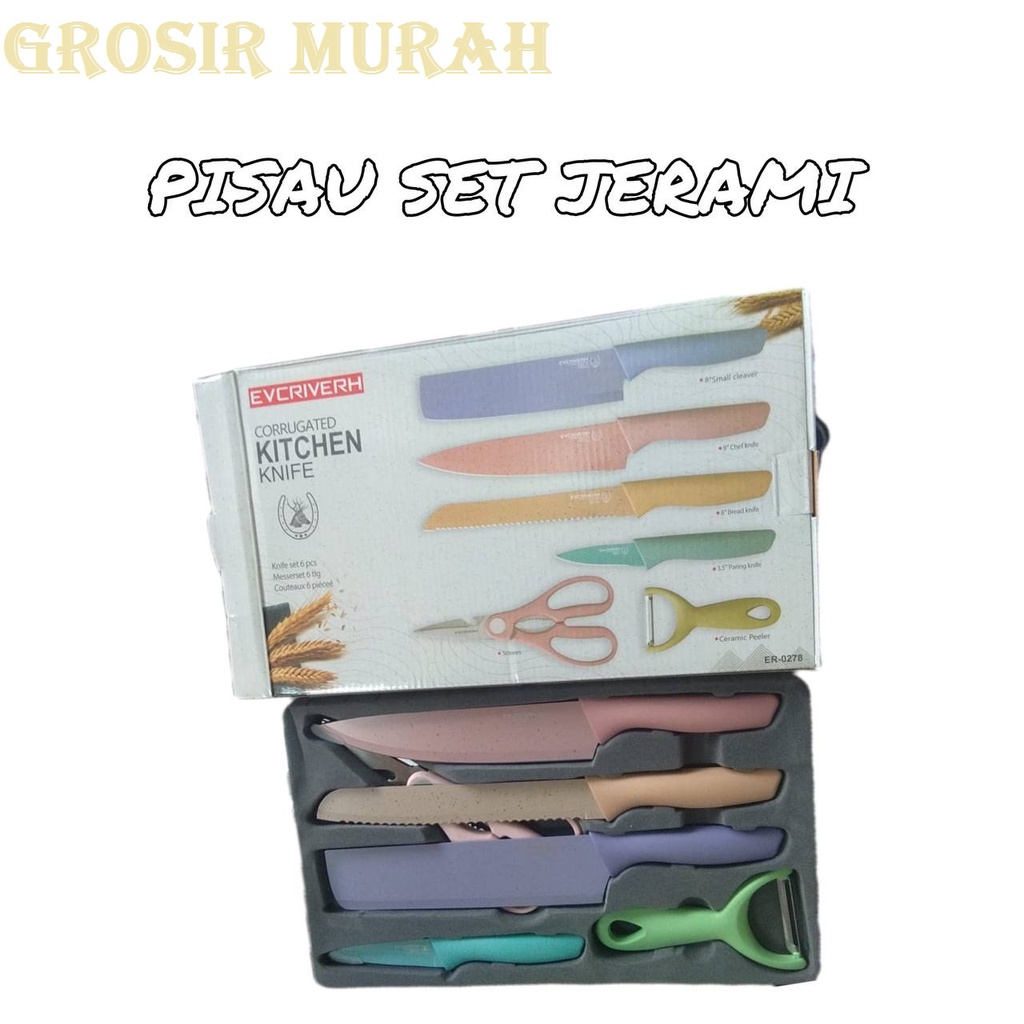 Satu Set Pisau Dapur Jerami