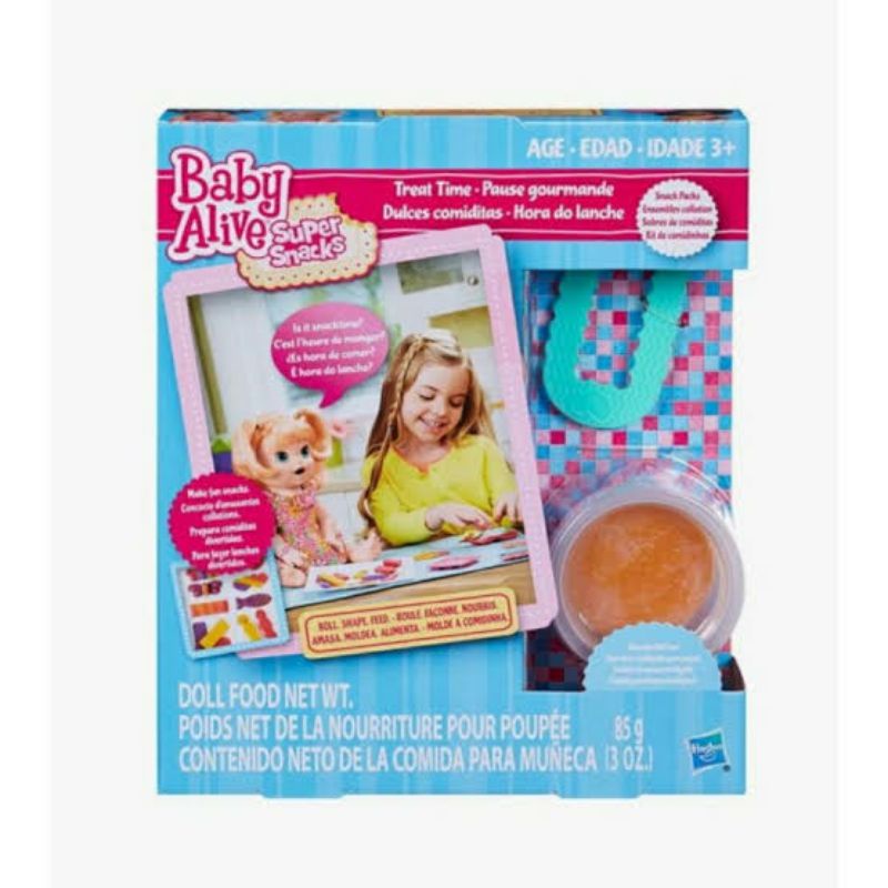 ori original baby alive hasbro doll food super snacks treat time noodles pizza dough mainan anak bayi aksesoris accessories makanan boneka cetakan