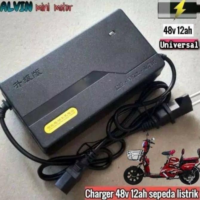 SALE CHARGER SEPEDA LISTRIK 48V 12AH UNIVERSAL CASAN SELIS SUNRACE ANT DSF654654