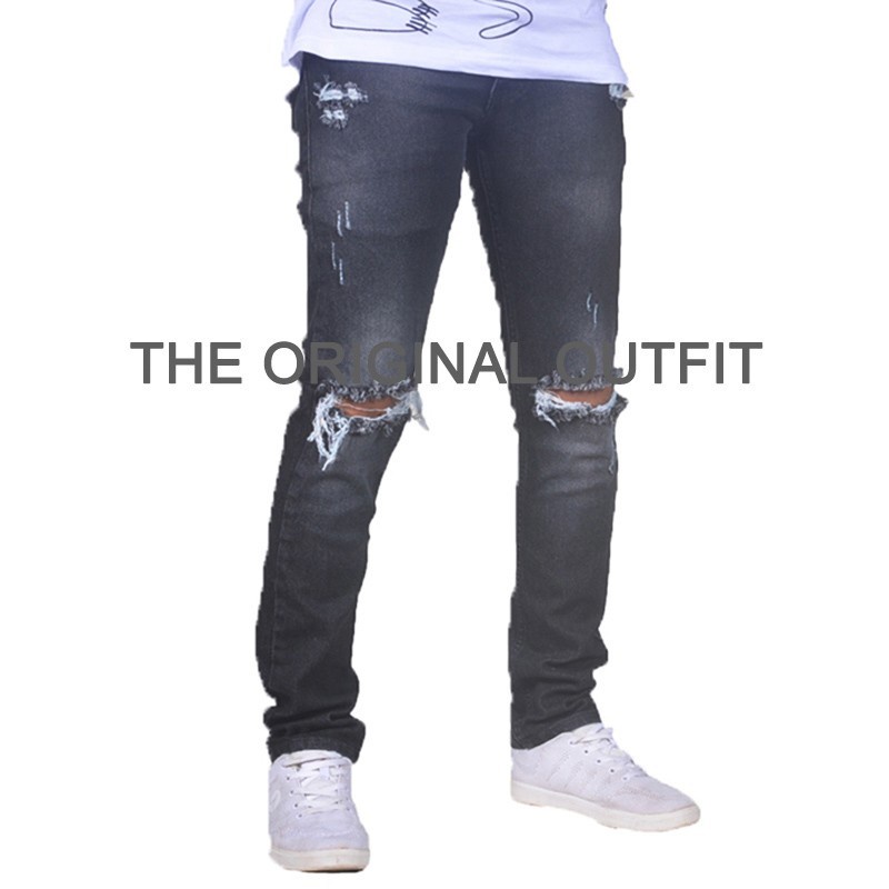 Celana Jeans Sobek Lutut Distro Bandung Premium