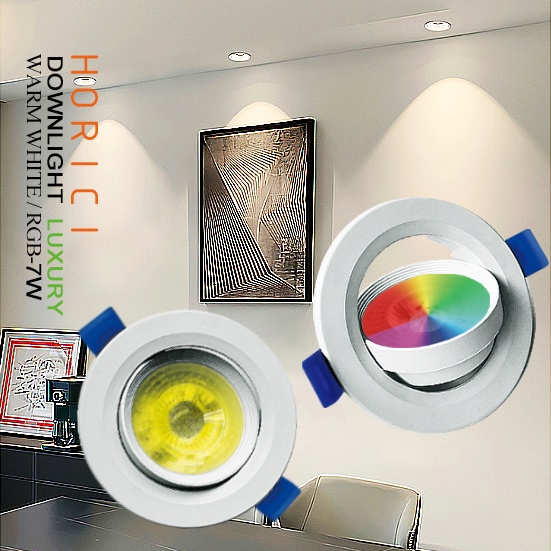 MEREK HORICI ASLI DOWNLIGHT/ CEILING 7W LAMPU CEILING , LAMPU CEILING RGB DAN WW, RGB WARNA WARNI