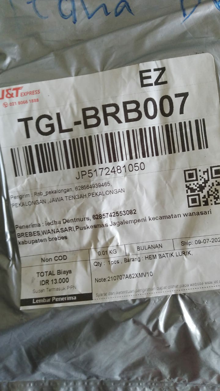 Hem Batik Lurik /  Bswart Batik  Kenongo Hem Pendek Padi Pekalongan