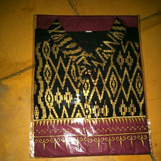 Gamis Batik Couple Motif Kipas Merak Hitam