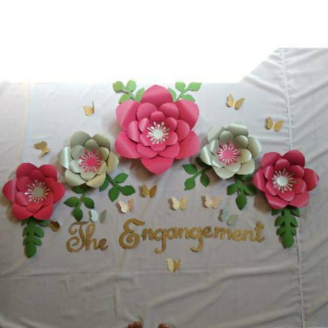 

Paper flower / Bunga kertas berglitter & tebal