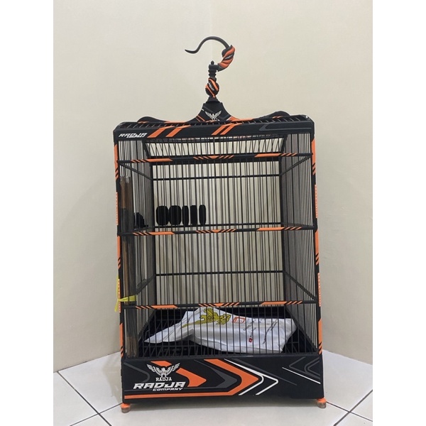 SANGKAR KANDANG RADJA KOTAK 3D CARBON ORANGE UK NO 1 41x47