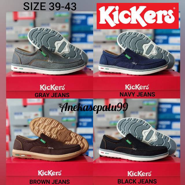 SEPATU KASUAL PRIA SLIP ON KICKERS / SEPATU KERJA KULIAH KICKERS SLOP TANPA TALI / SEPATU JALAN SANTAI MEJENG FORMAL ELEGAN