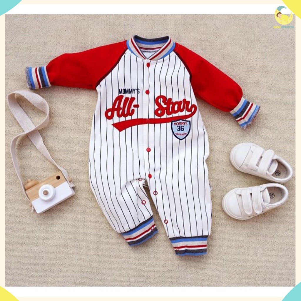 [COD] Jumper bayi motif BASEBALL ALLSTAR 0-24 BULAN / baju bayi IMPOR KOREA / jumper bayi lakilaki jumper bayi lengan panjang/Babylovanta