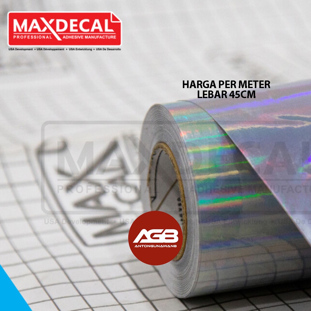 

Sticker Hologram MAXDECAL SILVER 7500 HL01 LENTUR Premium Lebar 45cm ECER per METER