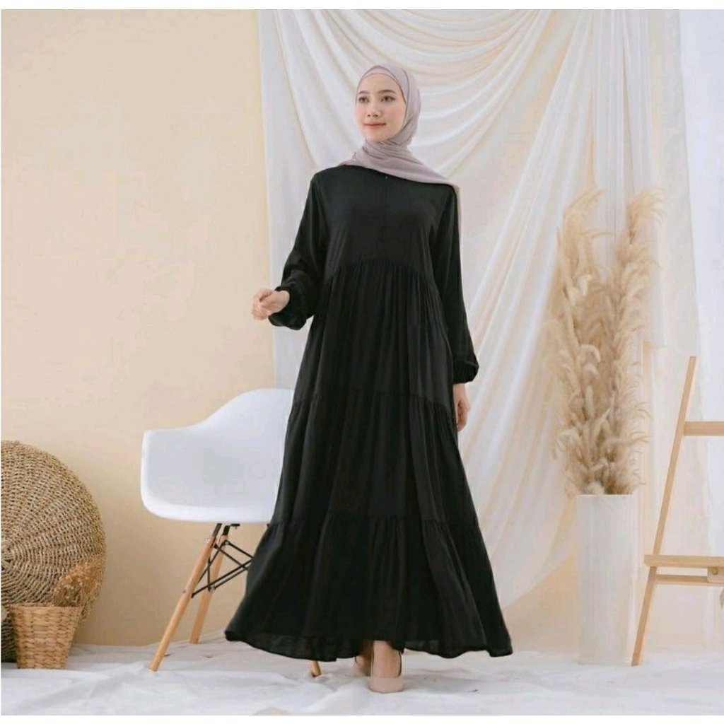GAMIS BASIC / GAMIS RAYON POLOS / GAMIS PLAIN SUSUN / GAMIS CANDA / GAMIS HITAM POLOS