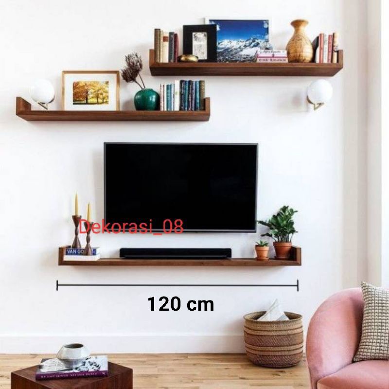 Rak dinding minimalis rak Tv buku vintage ambalan dinding dekorasi rumah rak dapur meja tv furniture