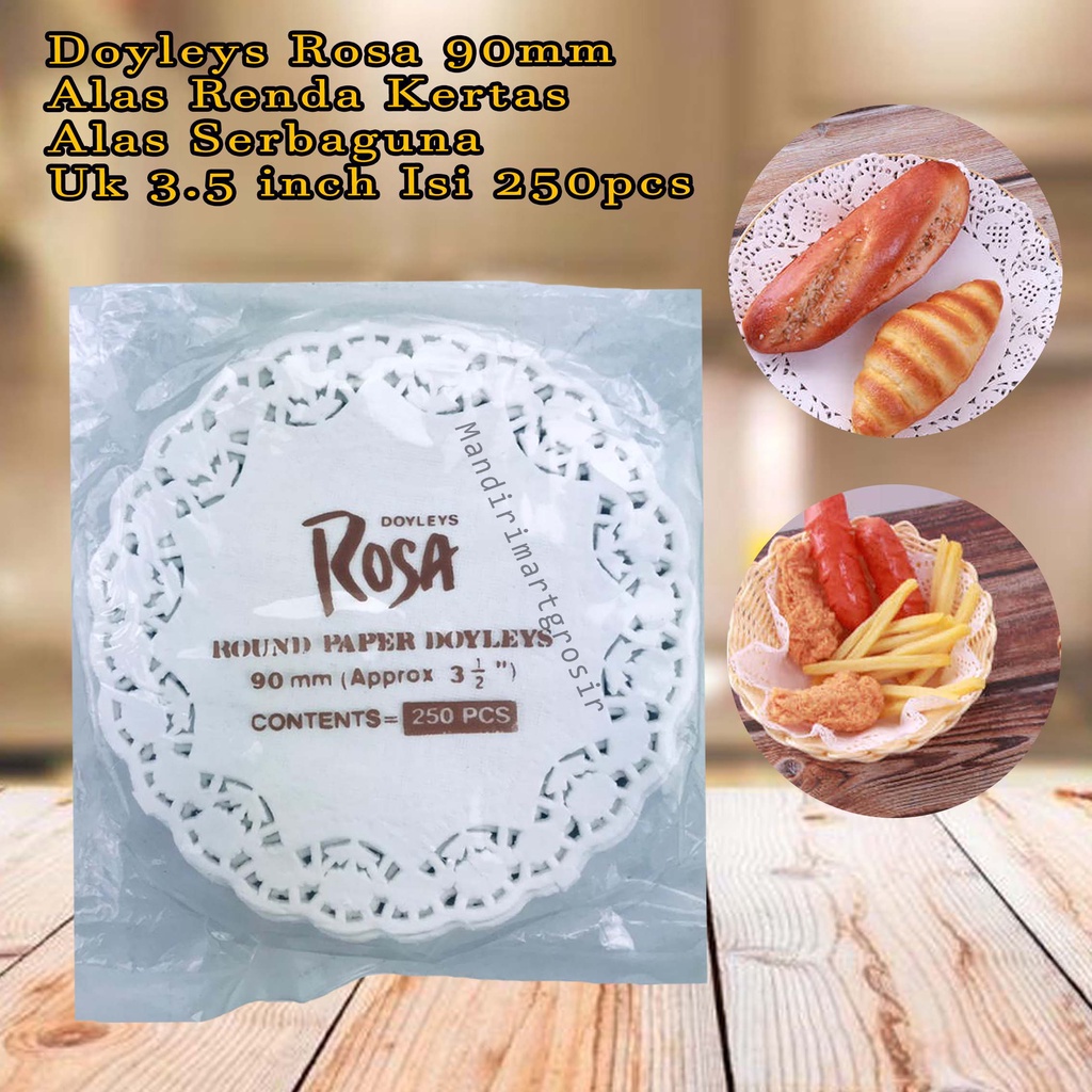 Alas Renda Kertas *Doyleys Rosa 90mm * Alas Serbaguna * 3.5 inch 250pcs