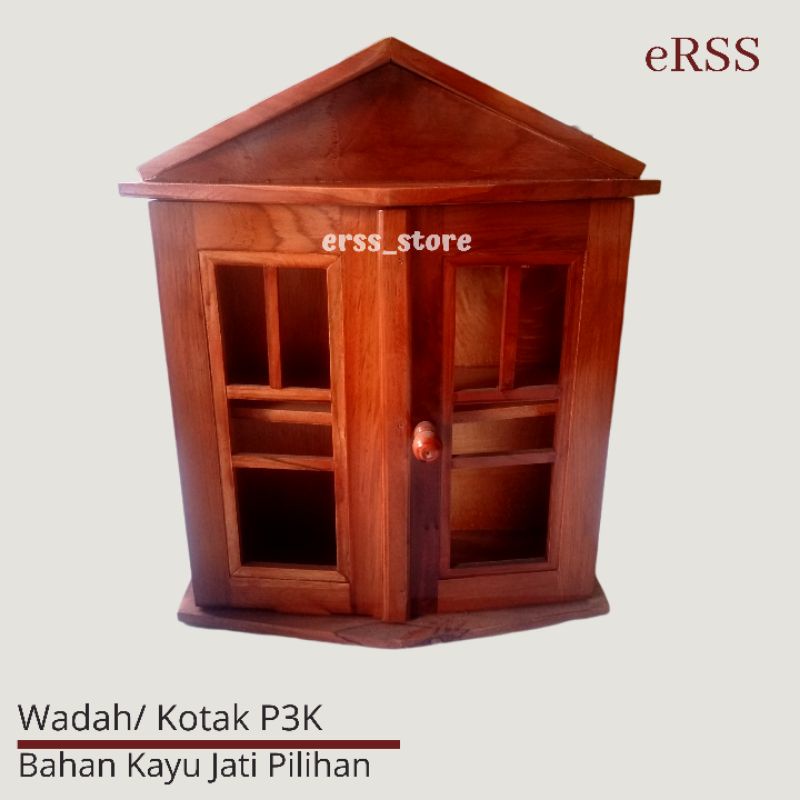 KOTAK OBAT / P3K BAHAN KAYU JATI ASLI