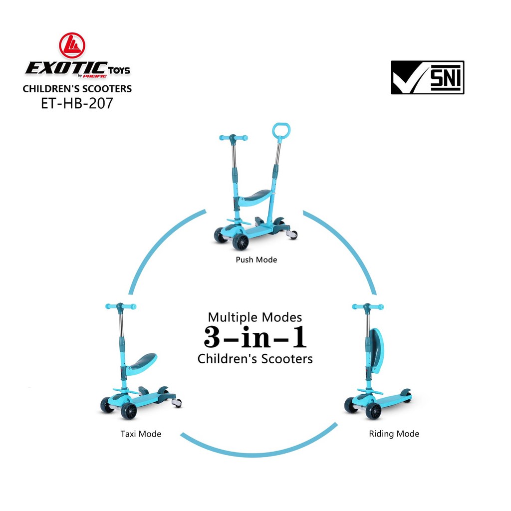 Scooter Skuter Anak Otoped Exotic ET HB207 Roda 3 Bisa di Lipat By Pacific-5
