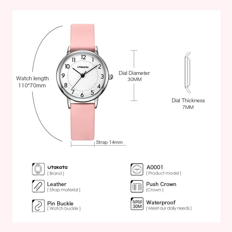 UTAKATA A0001 Jam Tangan Wanita Analog Tali Silicone WATCHKITE WKOS