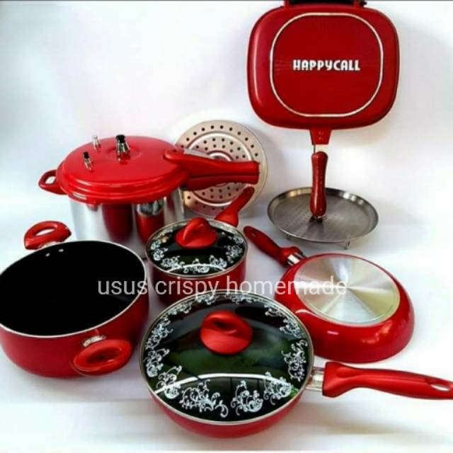 SET PANCI TEFLON PRESTO SUPRA HAPPY CALL- SET PANCI MERAH - GOOD QUALITY