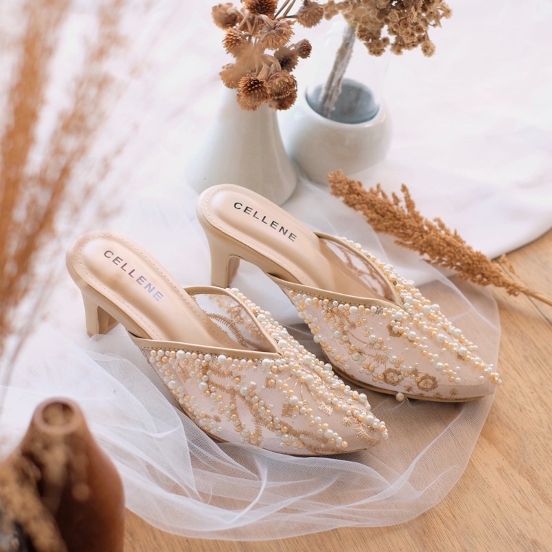 CELLENE Agypt Beads 7cm (7warna) Etalase 1 / wedding shoes brokat payet