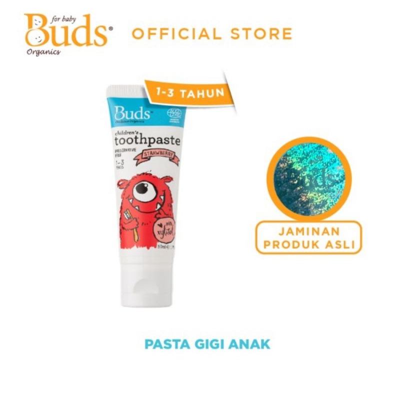 Buds Organics Toothpaste With Xylitol Usia 1- 3 Tahun Ukuran 50 ml