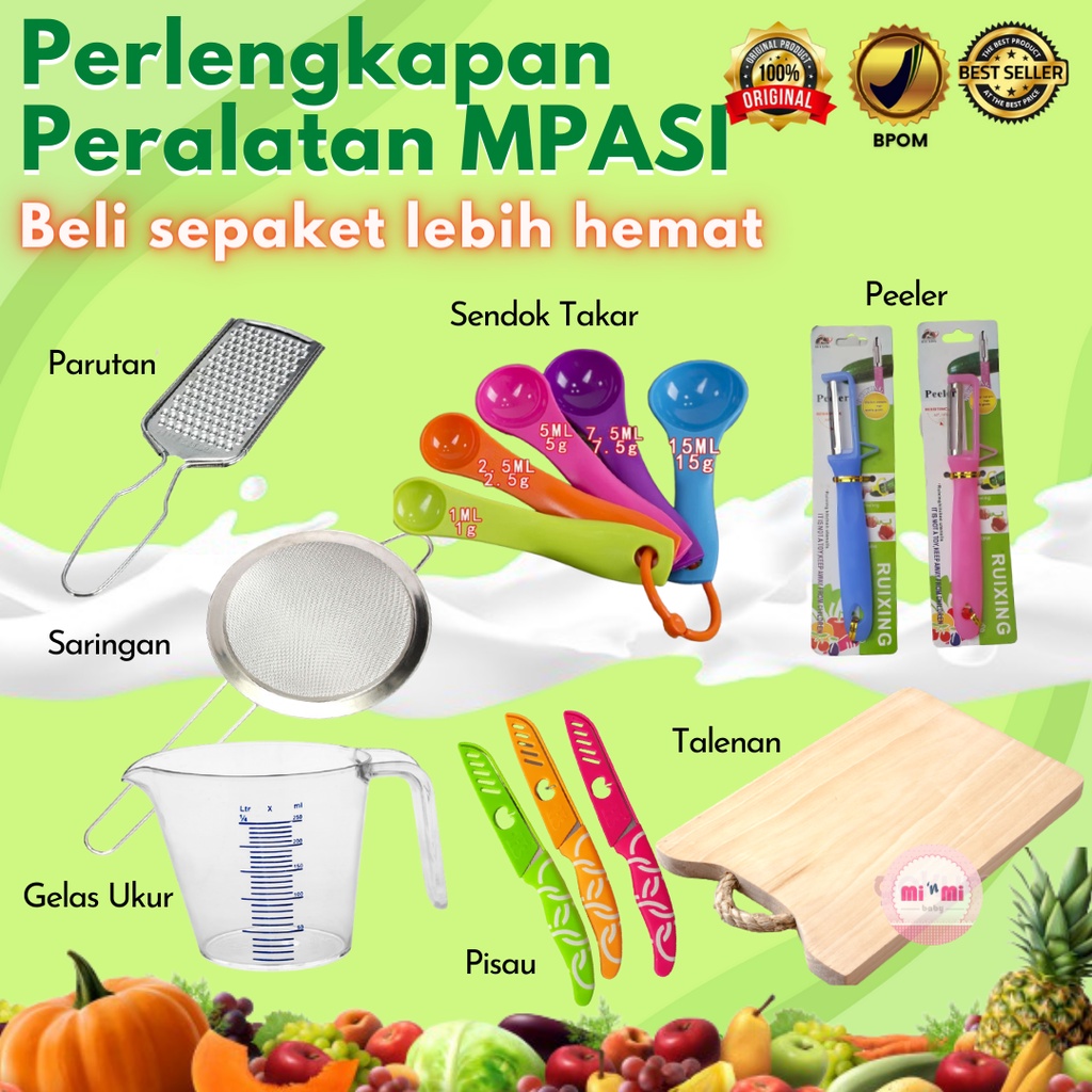 Peralatan perlengkapan alat dapur masak saringan parutan  keju serbaguna mpasi bayi sendok gelas cup