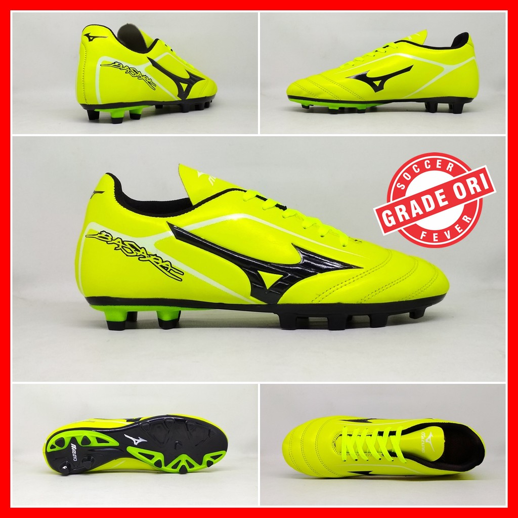 Sepatu Sepak Bola Dewasa Mizuno Basara Kuning List Hitam