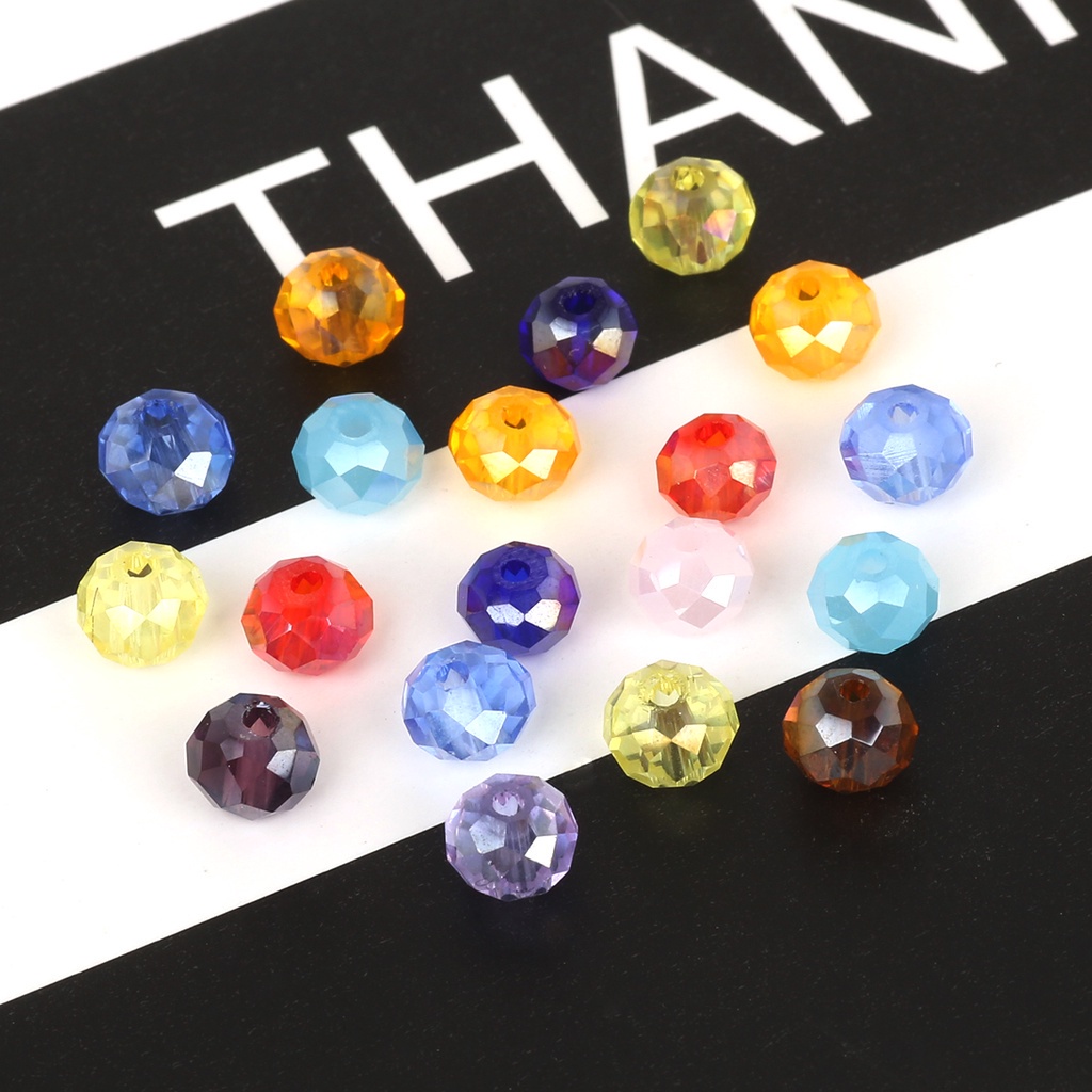 Grosir 4mm Multicolor Rondelle Faceted Glass Beads Czech Crystal Beads Untuk Perhiasan Kerajinan Jahit Aksesoris Pakaian