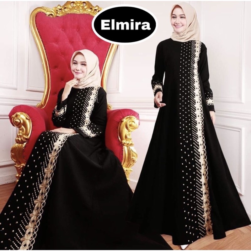 ABAYA EXCLUSIVE BORDIR ELMIRA SYAR’I COD CANTIK &amp; MURAH LEBAY