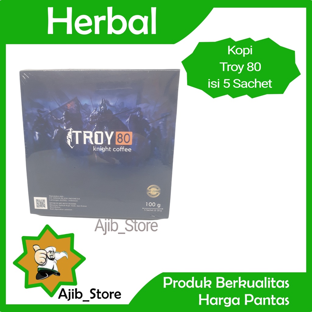 

(100% ASLI) Kopi TROY 80 KNIGHT COFFE 100 Gram 100gr 100g Box isi 5 Sachet