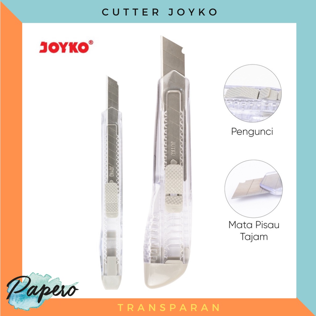 

Cutter Transparan Besar Joyko CU-15BC / Kecil CU-10BC