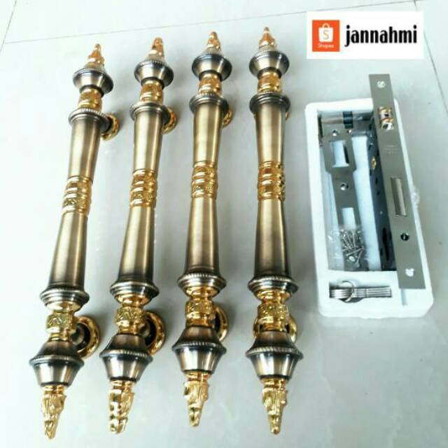 4 pcs handle kuningan + 1 set bodykunci