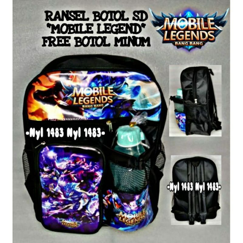 Tas Ransel 3in1 Ransel anak sekolah freefire+Mobilelegend bonus botol minuman Ransel anak laki-laki