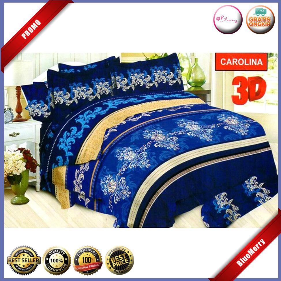 Sprei Bonita Carolina Queen 160 No.2 Seprai Klasik Biru Mewah Menawan BMSC794