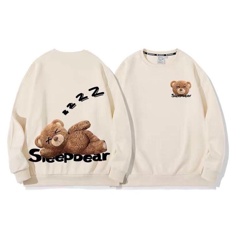 SWEATER WANITA OVERSIZE ZZZ SLEEPBEAR / ATASAN CREWNECK WANITA SIZE M TO XXL ALA KOREA FLEECE TEBAL HALUS TERBARU'