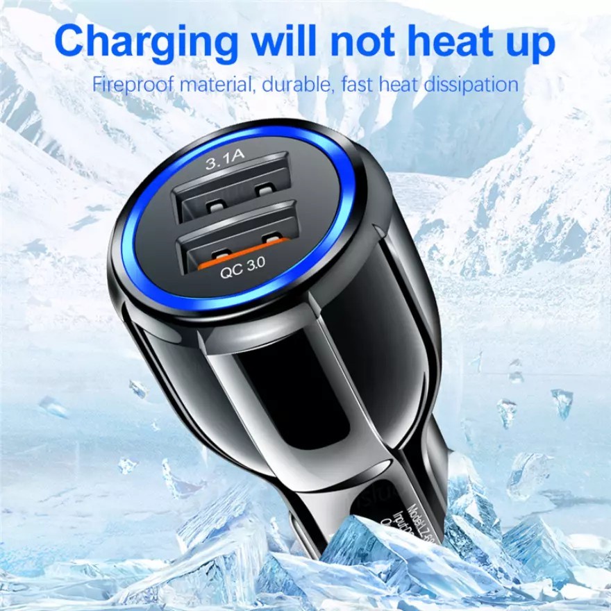 Car Charger Quick Charge 3.0 Dual USB Fast Charging for iPone Samsung Universal