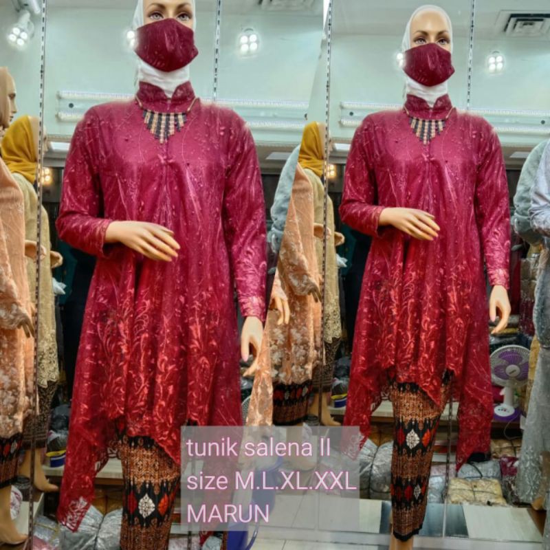 kebaya tunik lebaran salena mewah harga terbaik free masker