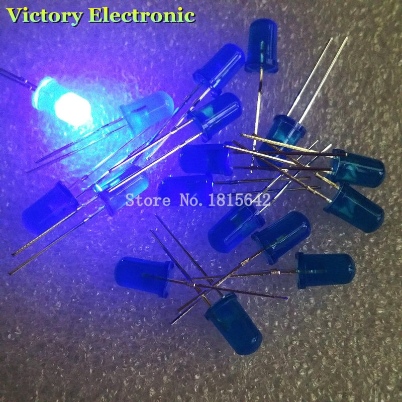 100pcs Lampu Dioda Led 5mm Diy Warna Putihkuningmerahhijaubiru